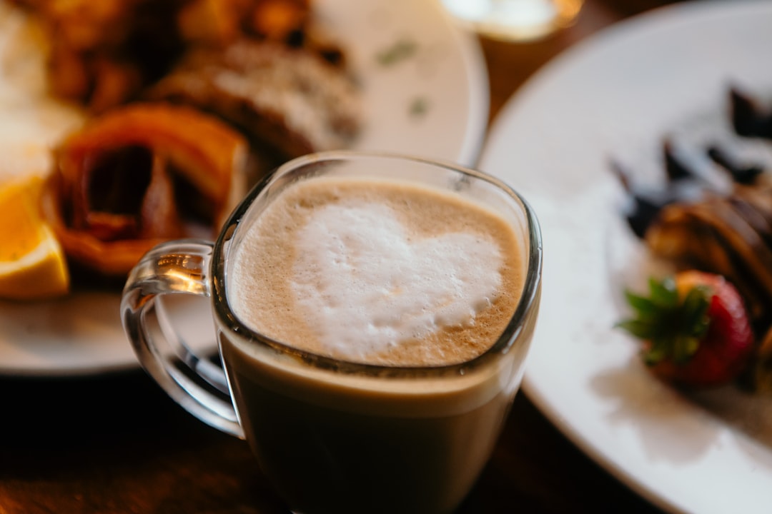 Photo coffee with milk foam